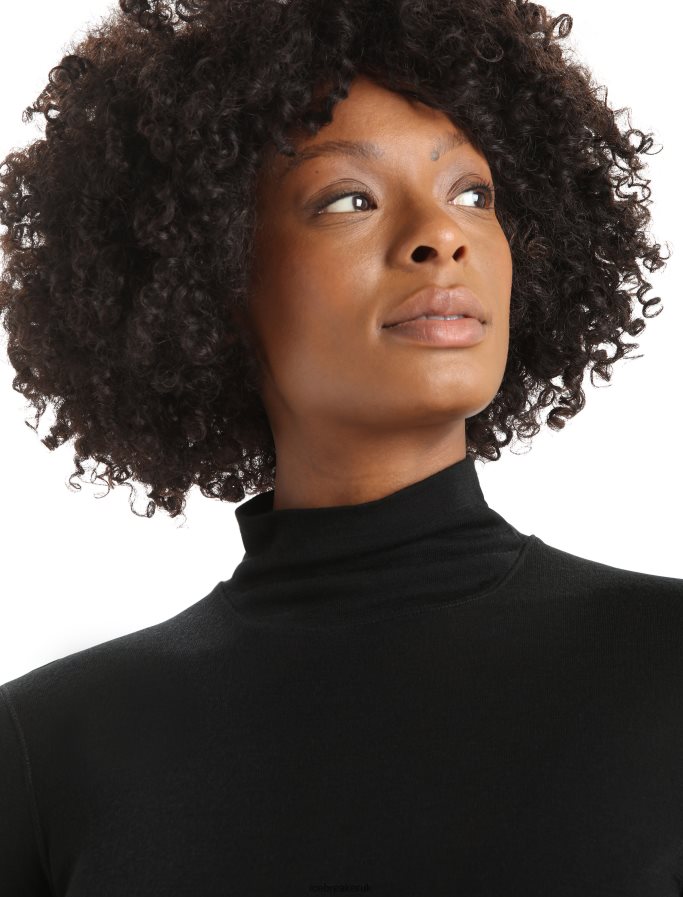 Icebreaker Women Merino Queens Long Sleeve High Neck Bodysuit Z04NXR543 Clothing Black - Image 4