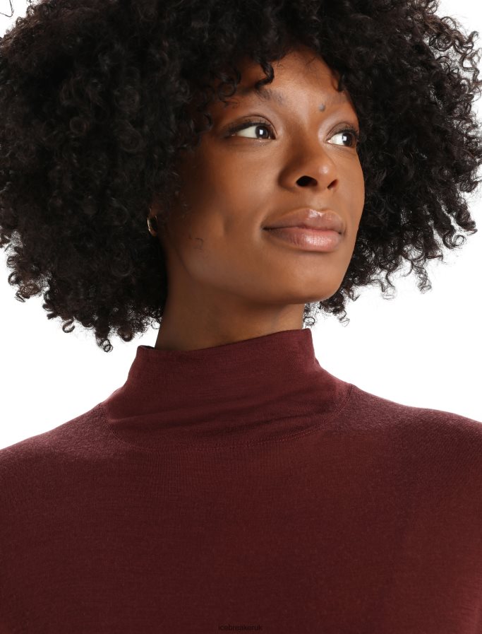 Icebreaker Women Merino Queens Long Sleeve High Neck Bodysuit Z04NXR915 Clothing Espresso - Image 4