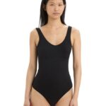 Icebreaker Women Merino Queens Tank Bodysuit Z04NXR544 Clothing Black