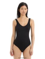 Icebreaker Women Merino Queens Tank Bodysuit Z04NXR544 Clothing Black