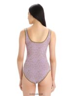 Icebreaker Women Merino Queens Tank Bodysuit Z04NXR545 Clothing Algae/Purple Haze - Image 2