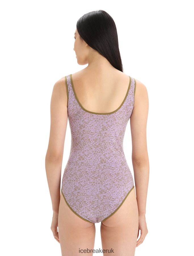 Icebreaker Women Merino Queens Tank Bodysuit Z04NXR545 Clothing Algae/Purple Haze - Image 2