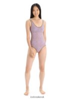 Icebreaker Women Merino Queens Tank Bodysuit Z04NXR545 Clothing Algae/Purple Haze - Image 3