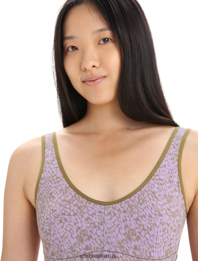 Icebreaker Women Merino Queens Tank Bodysuit Z04NXR545 Clothing Algae/Purple Haze - Image 4