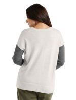 Icebreaker Women Merino Shearer V Neck Sweater Z04NXR875 Clothing Ecru Heather/Gritstone Heather - Image 2
