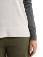 Icebreaker Women Merino Shearer V Neck Sweater Z04NXR875 Clothing Ecru Heather/Gritstone Heather - Image 6