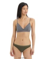 Icebreaker Women Merino Siren Bra Z04NXR527 Clothing Gritstone Heather