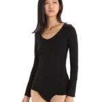 Icebreaker Women Merino Siren Long Sleeve Sweetheart Top Z04NXR549 Clothing Black
