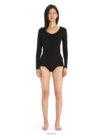 Icebreaker Women Merino Siren Long Sleeve Sweetheart Top Z04NXR549 Clothing Black - Image 3