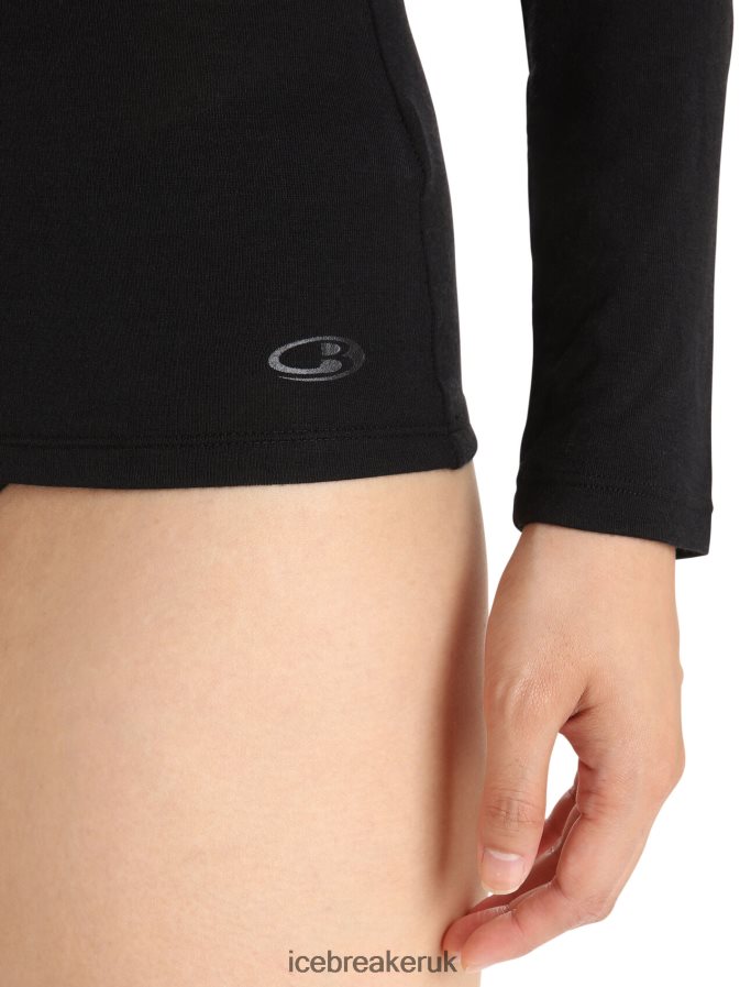 Icebreaker Women Merino Siren Long Sleeve Sweetheart Top Z04NXR549 Clothing Black - Image 5