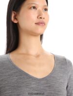 Icebreaker Women Merino Siren Long Sleeve Sweetheart Top Z04NXR550 Clothing Gritstone Heather - Image 4