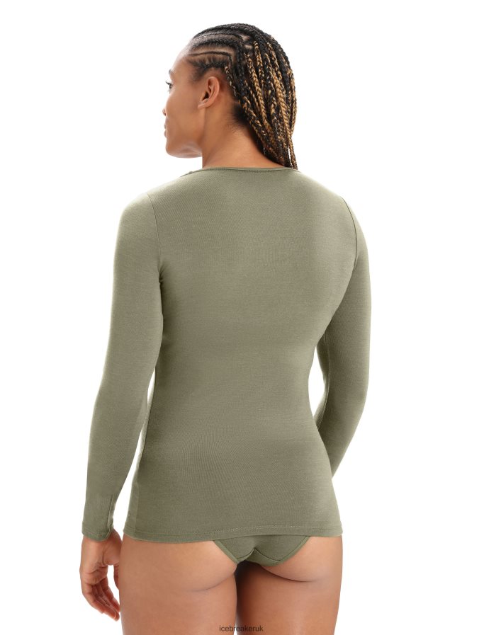 Icebreaker Women Merino Siren Long Sleeve Sweetheart Top Z04NXR551 Clothing Loden - Image 2