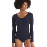 Icebreaker Women Merino Siren Long Sleeve Sweetheart Top Z04NXR552 Clothing Midnight Navy