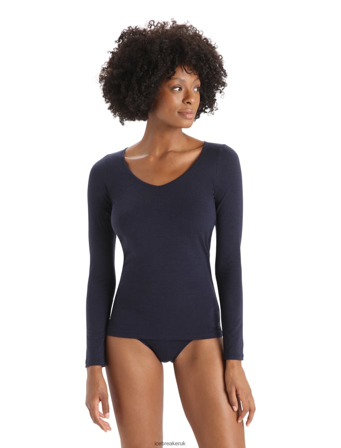 icebreaker_women_merino_siren_long_sleeve_sweetheart_top_z04nxr552_clothing_midnight_navy.jpg Icebreaker Women Merino Siren Long Sleeve Sweetheart Top Z04NXR552 Clothing Midnight Navy - Image 1