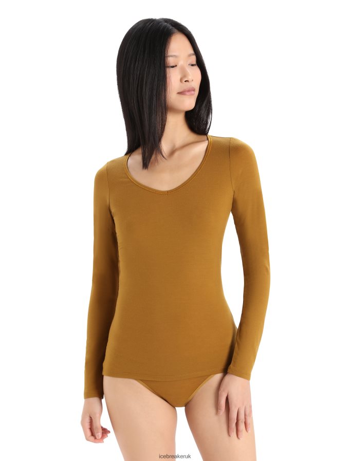 icebreaker_women_merino_siren_long_sleeve_sweetheart_top_z04nxr917_clothing_clove.jpg Icebreaker Women Merino Siren Long Sleeve Sweetheart Top Z04NXR917 Clothing Clove - Image 1