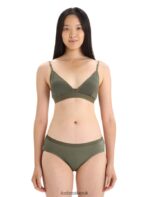 Icebreaker Women Merino Siren Padded Bra Z04NXR509 Clothing Loden