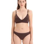 Icebreaker Women Merino Siren Padded Bra Z04NXR512 Clothing Umber