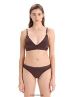Icebreaker Women Merino Siren Padded Bra Z04NXR512 Clothing Umber