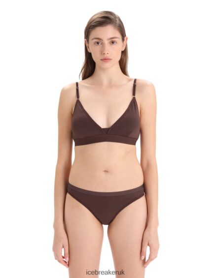Icebreaker Women Merino Siren Padded Bra Z04NXR512 Clothing Umber