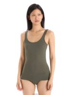 Icebreaker Women Merino Siren Tank Top Z04NXR531 Clothing Loden