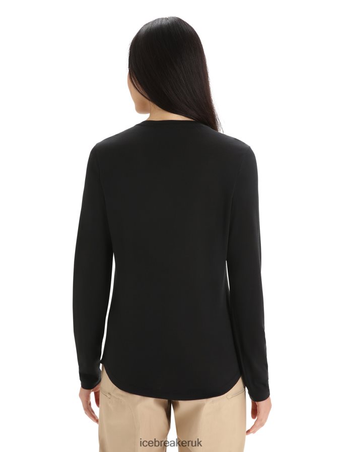 Icebreaker Women Merino Sphere II Long Sleeve T-Shirt Z04NXR690 Clothing Black - Image 2