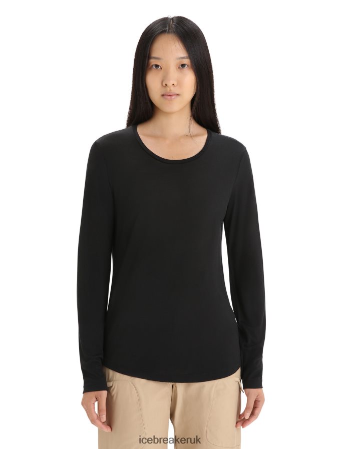icebreaker_women_merino_sphere_ii_long_sleeve_t_shirt_z04nxr690_clothing_black.jpg Icebreaker Women Merino Sphere II Long Sleeve T-Shirt Z04NXR690 Clothing Black - Image 1