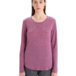 Icebreaker Women Merino Sphere II Long Sleeve T-Shirt Z04NXR691 Clothing Go Berry Heather