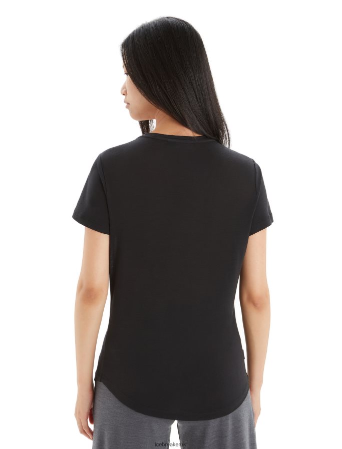 Icebreaker Women Merino Sphere II Short Sleeve Scoop T-Shirt Z04NXR611 Clothing Black - Image 2