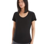 Icebreaker Women Merino Sphere II Short Sleeve Scoop T-Shirt Z04NXR611 Clothing Black