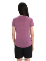 Icebreaker Women Merino Sphere II Short Sleeve Scoop T-Shirt Z04NXR613 Clothing Go Berry Heather - Image 2