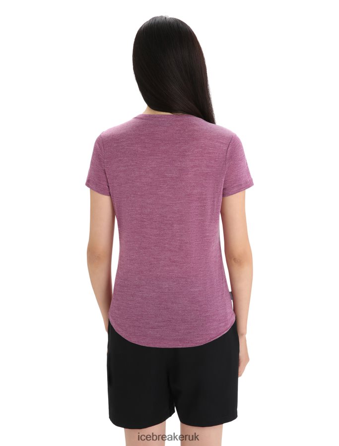 Icebreaker Women Merino Sphere II Short Sleeve Scoop T-Shirt Z04NXR613 Clothing Go Berry Heather - Image 2