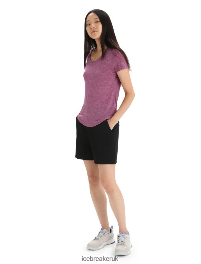 Icebreaker Women Merino Sphere II Short Sleeve Scoop T-Shirt Z04NXR613 Clothing Go Berry Heather - Image 3