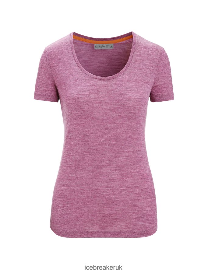 Icebreaker Women Merino Sphere II Short Sleeve Scoop T-Shirt Z04NXR613 Clothing Go Berry Heather - Image 6