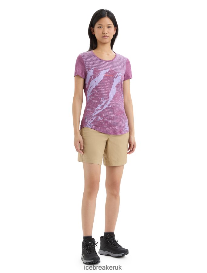 Icebreaker Women Merino Sphere II Short Sleeve T-Shirt Trail Z04NXR660 Clothing Go Berry Heather - Image 3