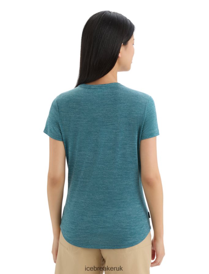 Icebreaker Women Merino Sphere II Short Sleeve T-Shirt Trail Z04NXR661 Clothing Green Glory Heather - Image 2