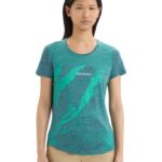 Icebreaker Women Merino Sphere II Short Sleeve T-Shirt Trail Z04NXR661 Clothing Green Glory Heather