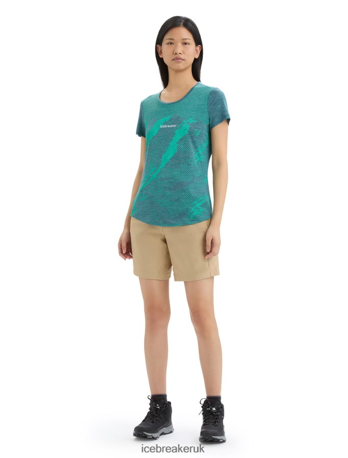 Icebreaker Women Merino Sphere II Short Sleeve T-Shirt Trail Z04NXR661 Clothing Green Glory Heather - Image 3