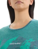 Icebreaker Women Merino Sphere II Short Sleeve T-Shirt Trail Z04NXR661 Clothing Green Glory Heather - Image 4