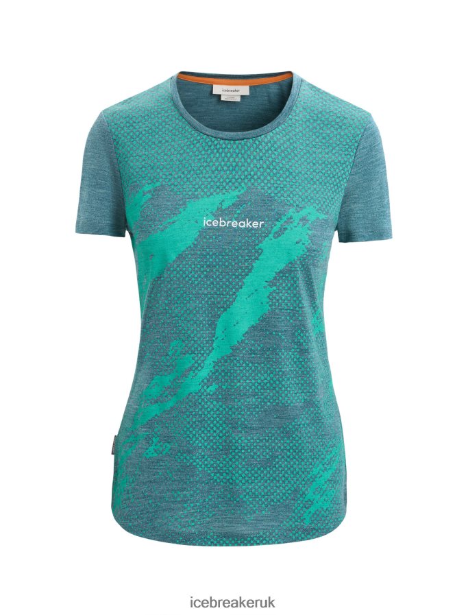 Icebreaker Women Merino Sphere II Short Sleeve T-Shirt Trail Z04NXR661 Clothing Green Glory Heather - Image 6