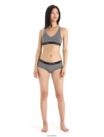 Icebreaker Women Merino Sprite Hot Pants Z04NXR547 Clothing Gritstone Heather/Black - Image 3