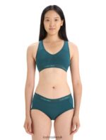 Icebreaker Women Merino Sprite Racerback Bra Z04NXR525 Clothing Green Glory