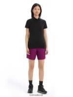 Icebreaker Women Merino Tech Lite II Short Sleeve Polo Z04NXR635 Clothing Black - Image 2