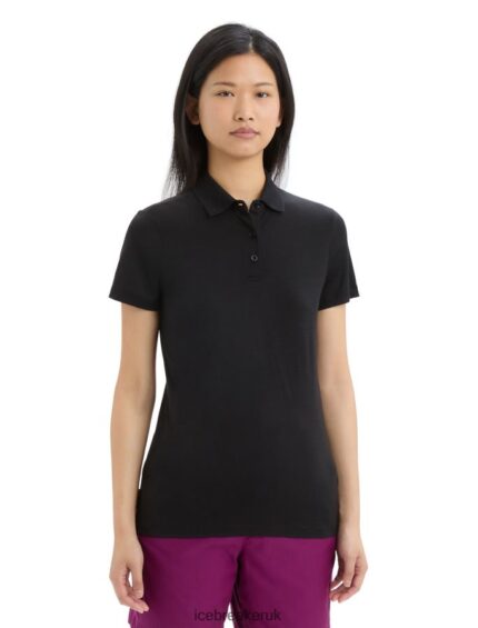 Icebreaker Women Merino Tech Lite II Short Sleeve Polo Z04NXR635 Clothing Black