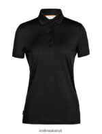 Icebreaker Women Merino Tech Lite II Short Sleeve Polo Z04NXR635 Clothing Black - Image 6