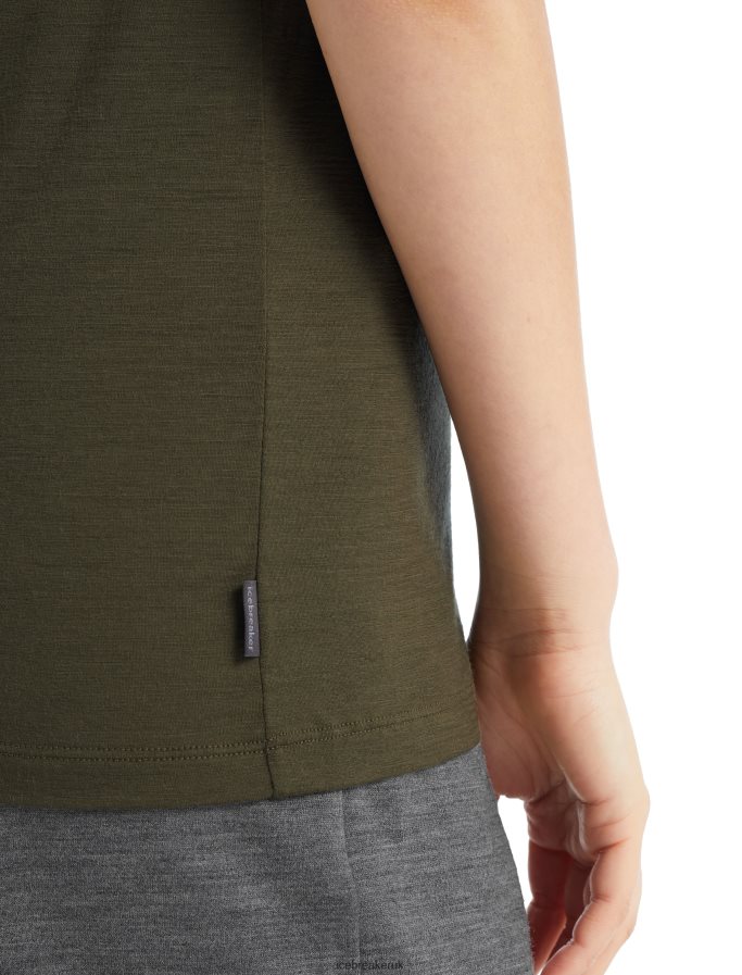 Icebreaker Women Merino Tech Lite II Short Sleeve Scoop T-Shirt Circle Z04NXR929 Clothing Loden - Image 5