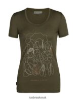 Icebreaker Women Merino Tech Lite II Short Sleeve Scoop T-Shirt Circle Z04NXR929 Clothing Loden - Image 6