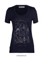 Icebreaker Women Merino Tech Lite II Short Sleeve Scoop T-Shirt Circle Z04NXR930 Clothing Midnight Navy - Image 7