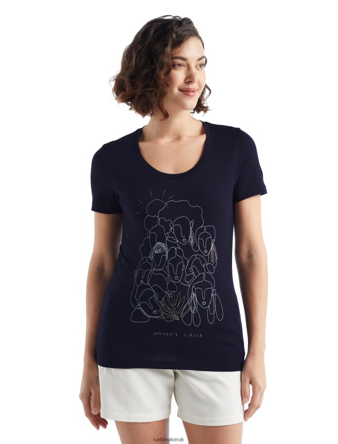 icebreaker_women_merino_tech_lite_ii_short_sleeve_scoop_t_shirt_circle_z04nxr930_clothing_midnight_navy.jpg Icebreaker Women Merino Tech Lite II Short Sleeve Scoop T-Shirt Circle Z04NXR930 Clothing Midnight Navy - Image 1