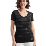 Icebreaker Women Merino Tech Lite II Short Sleeve Scoop T-Shirt Hill Sprint Z04NXR927 Clothing Black