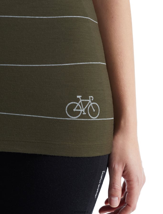 Icebreaker Women Merino Tech Lite II Short Sleeve Scoop T-Shirt Hill Sprint Z04NXR928 Clothing Loden - Image 6